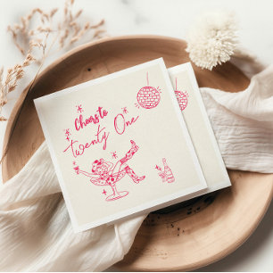 Serviette En Papier Fille de vache côtière rosée à la main 21e anniver