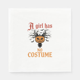 Serviette En Papier Fille d'Halloween n'a pas de costume de citrouille