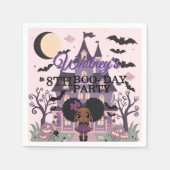 Serviette En Papier Fille éffrayante Purple afro-puff fête d'anniversa (Devant)
