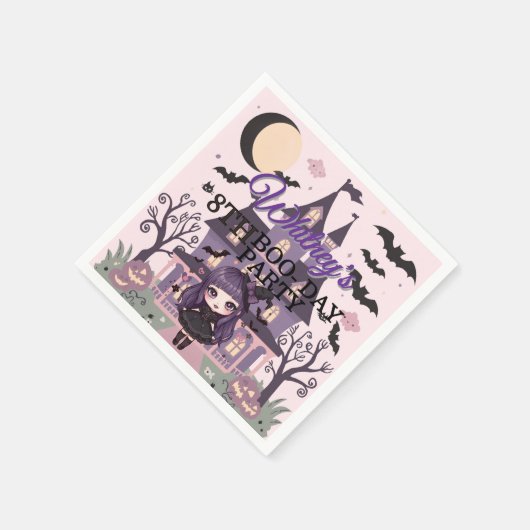 Serviette En Papier Fille éffrayante violet fête d'anniversaire