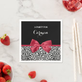 Serviette En Papier Fille Empreinte de léopard Bright Rouge Ruban Avec (En situation)