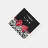 Serviette En Papier Fille Empreinte de léopard Bright Rouge Ruban Avec (Coin)