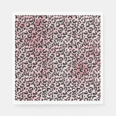 Serviette En Papier Fille Empreinte de léopard noir rose (Devant)