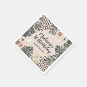 Serviette En Papier Fille Empreinte de léopard sauvage Papier d'annive (Coin)