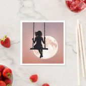 Serviette En Papier Fille En Flèche Avec Lune (En situation)