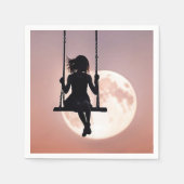 Serviette En Papier Fille En Flèche Avec Lune (Devant)
