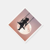 Serviette En Papier Fille En Flèche Avec Lune (Coin)