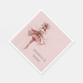 Serviette En Papier Fille étincelante en Rose Rose robe or (Coin)