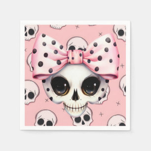 Serviette En Papier Fille Fantôme Squelette Halloween Pink Thème