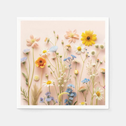 Serviette En Papier Fille fleur sauvage 1er anniversaire (Devant)