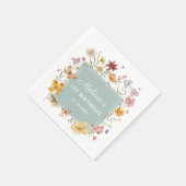Serviette En Papier Fille Fleur sauvage 1er anniversaire (Coin)