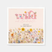 Serviette En Papier Fille fleur sauvage 1er anniversaire (Devant)