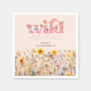 Serviette En Papier Fille fleur sauvage 1er anniversaire