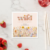 Serviette En Papier Fille Fleur sauvage moderne 1er anniversaire (En situation)