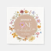 Serviette En Papier Fille Fleur sauvage Onederful 1er anniversaire fêt (Devant)