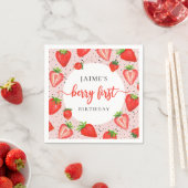 Serviette En Papier Fille fraise 1er anniversaire Berry 1er anniversai (En situation)