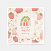 Serviette En Papier Fille fraise Berry 1er anniversaire fête (Devant)