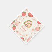 Serviette En Papier Fille fraise Berry 1er anniversaire fête (Coin)