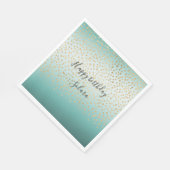 Serviette En Papier Fille Glam Gold Confetti Mint Ombre (Coin)