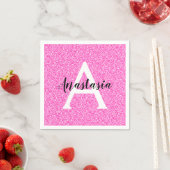 Serviette En Papier Fille Glam Hot rose Parties scintillant étincelles (En situation)