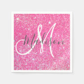 Serviette En Papier Fille Glam Hot rose Parties scintillant étincelles (Devant)