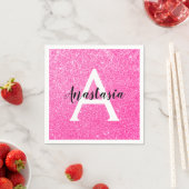 Serviette En Papier Fille Glam Hot rose Parties scintillant étincelles (En situation)