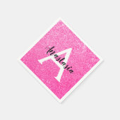 Serviette En Papier Fille Glam Hot rose Parties scintillant étincelles (Coin)