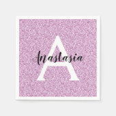 Serviette En Papier Fille Glam Purple Parties scintillant Étincelles N (Devant)