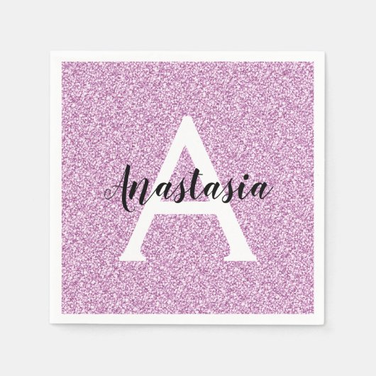Serviette En Papier Fille Glam Purple Parties scintillant Étincelles N (Devant)