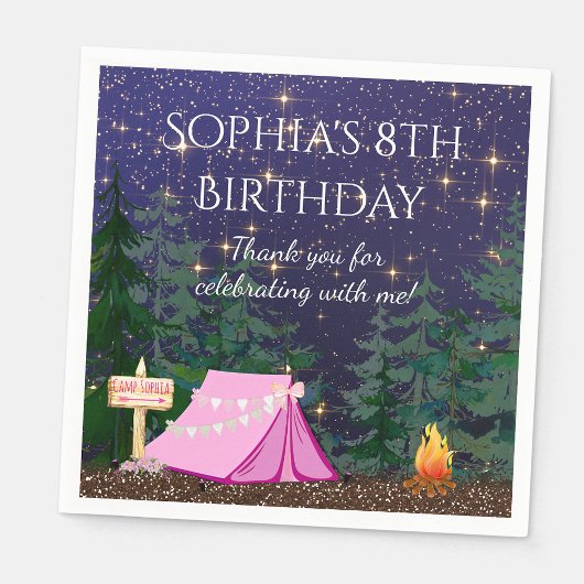 Serviette En Papier Fille Glamping Camping