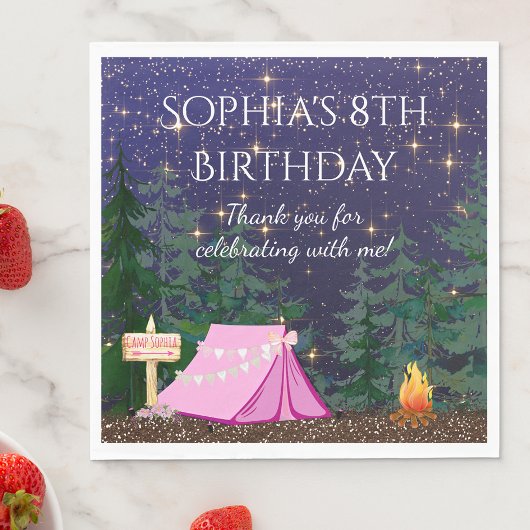 Serviette En Papier Fille Glamping Camping