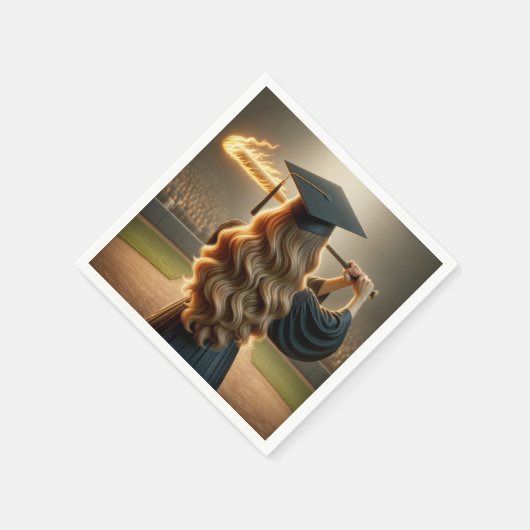 Serviette En Papier Fille Graduée Swing a Flaming Baseball Bat (Coin)