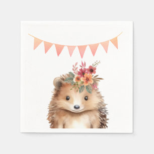 Serviette En Papier Fille hérisson, anniversaire de enfant