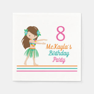 Serviette En Papier Fille Hula Mignonne Luau Fête d'anniversaire Perso