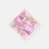 Serviette En Papier Fille, Joli, Chic, Floral Baby shower rose (Coin)