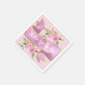 Serviette En Papier Fille Joli Floral Rose Rose Bonjour Gorgeous Or (Coin)