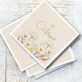 Serviette En Papier Fille juive Baby Naming Aquarelle Fleurs de champ