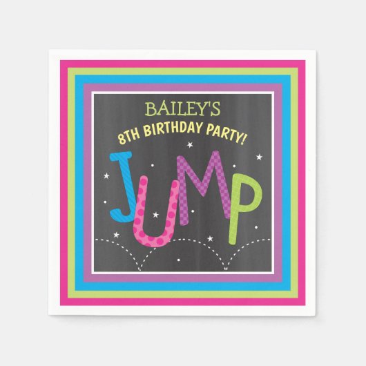 Serviette En Papier Fille Jump Anniversaire Trampoline Bounce House (Devant)