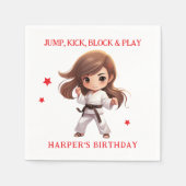 Serviette En Papier Fille Karate Martial Arts fête d'anniversaire (Devant)
