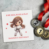 Serviette En Papier Fille Karate Martial Arts fête d'anniversaire