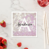 Serviette En Papier Fille Lilac Shimmer Parties scintillant Étincelles (En situation)