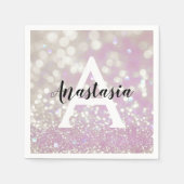 Serviette En Papier Fille Lilac Shimmer Parties scintillant Étincelles (Devant)