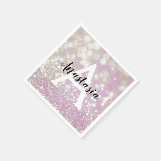 Serviette En Papier Fille Lilac Shimmer Parties scintillant Étincelles (Coin)