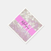 Serviette En Papier Fille Lilac Shimmer Parties scintillant Étincelles (Coin)