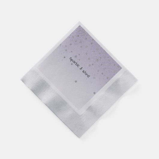 Serviette En Papier Fille Lilac Violet Confetti Glam Argent Éperche (Coin)