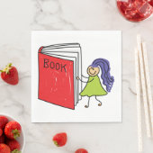 Serviette En Papier Fille Lire Un Livre Papier Serviettes (En situation)