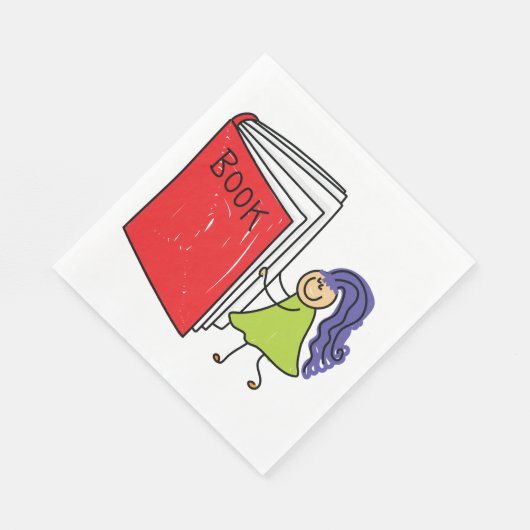 Serviette En Papier Fille Lire Un Livre Papier Serviettes (Coin)