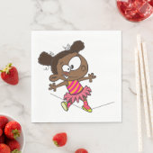 Serviette En Papier Fille Marchant Sur Une Tightrope (En situation)