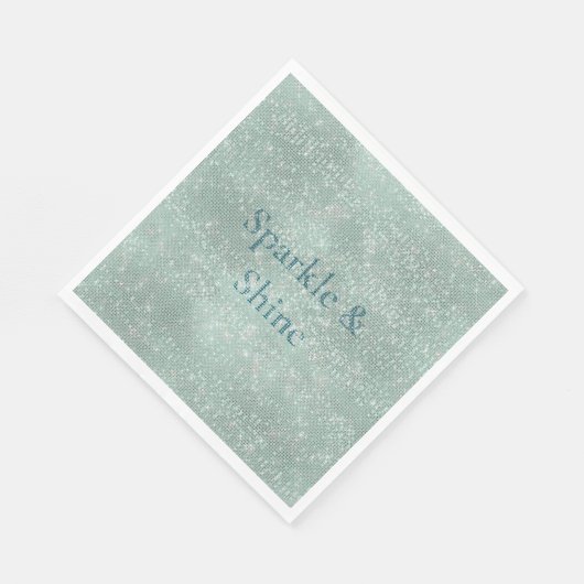 Serviette En Papier Fille Mint Glitzy Sparkle (Coin)