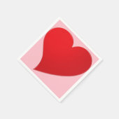 Serviette En Papier Fille moderne à gros coeur rose mignon Valentine (Coin)